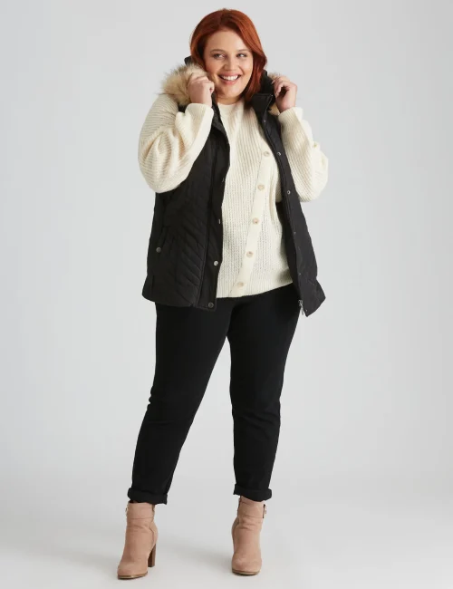 Women's Black Puffer Vest