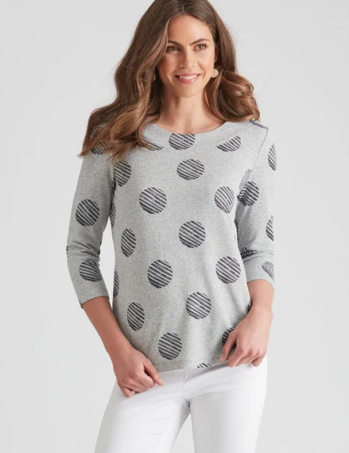 Women's Gray Circle Print Tunic