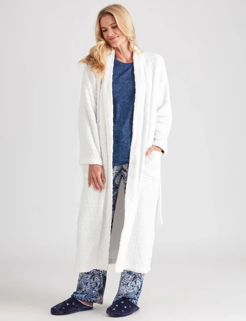 Long Sleeve Plush Polka Dot Robe