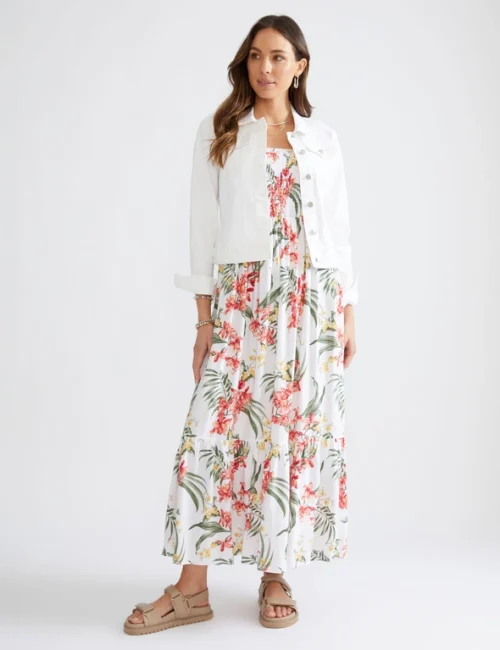 Smocked Bodice Maxi Dress