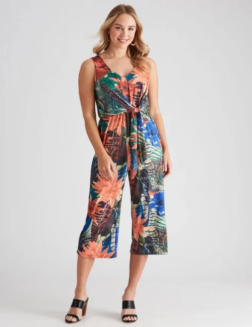 Floral Knot Front Jumpsuit